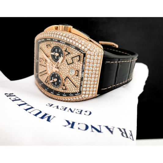 Franck Muller Yachting fully iced Rose gold