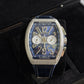 Franck Muller Vanguard V45 Chronograph Steel Blue Dial with Diamonds