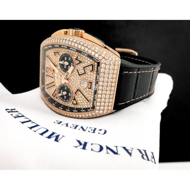 Franck Muller Yachting fully iced Rose gold