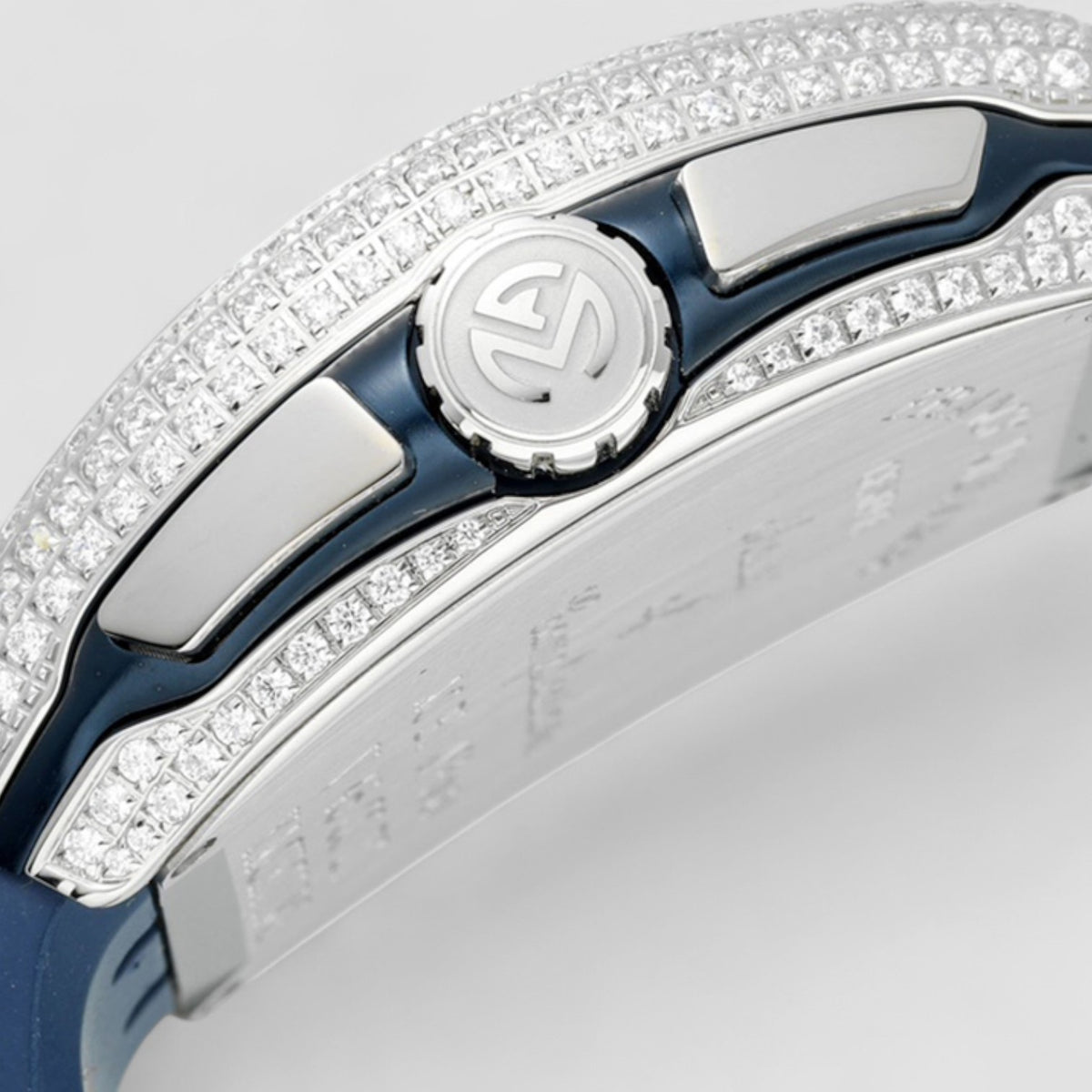 Franck Muller Vanguard V45 Chronograph فولاذي بمينا أزرق مرصّع بالألماس