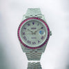 ROLEX DATEJUST 41 FULL ICED OUT – RUBY BEZEL - RED ROMAN DIAL