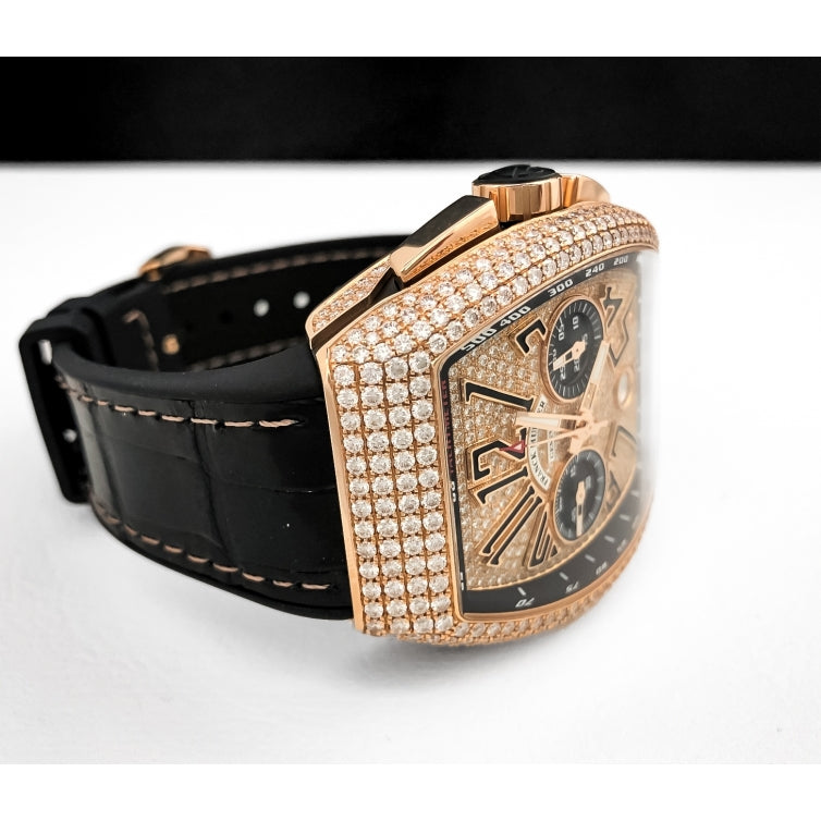 Franck Muller Yachting fully iced Rose gold