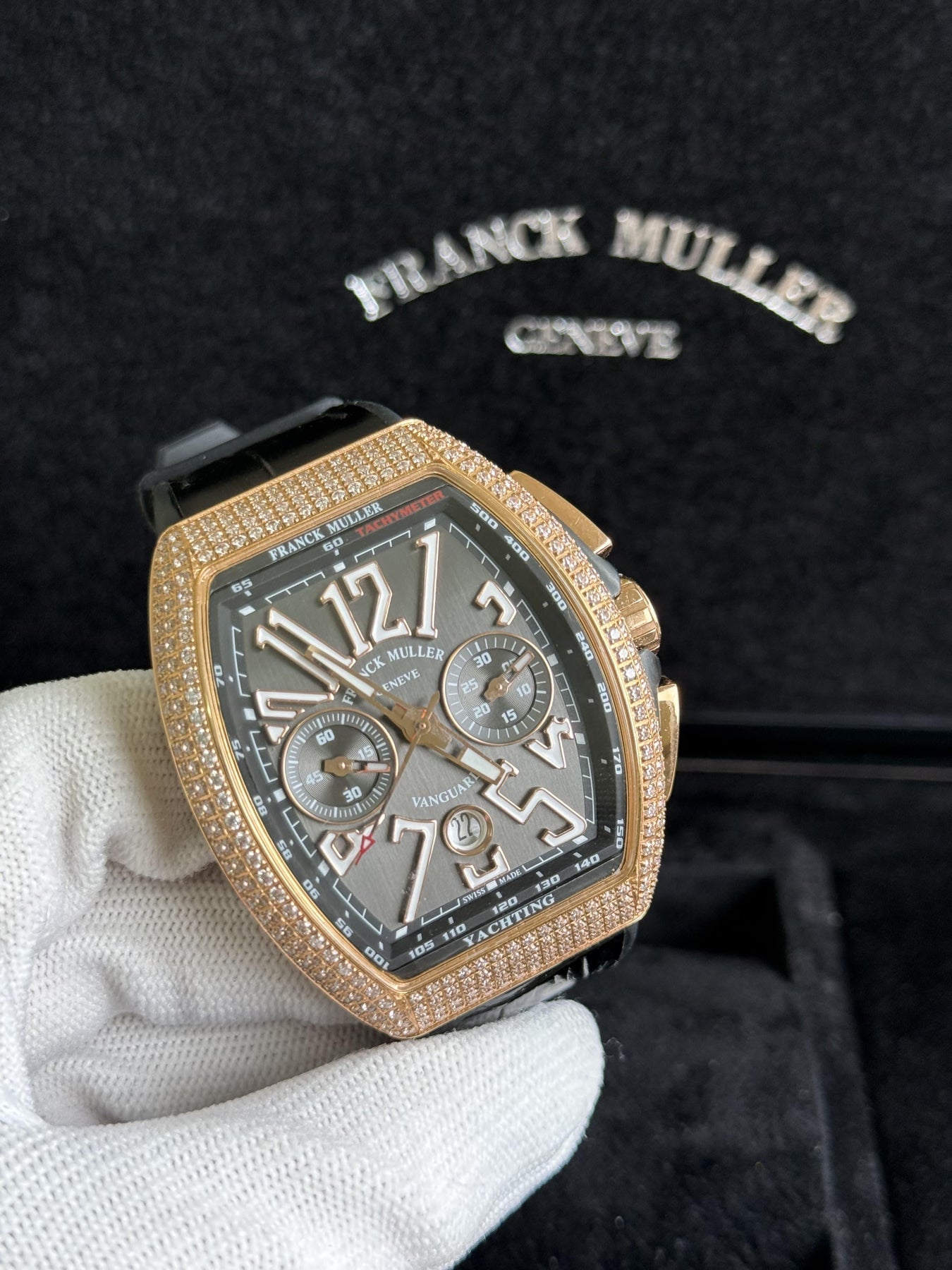 Franck Muller Vanguard Chronograph Rg With Diamonds Watch