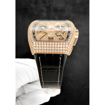 Franck Muller Yachting fully iced Rose gold
