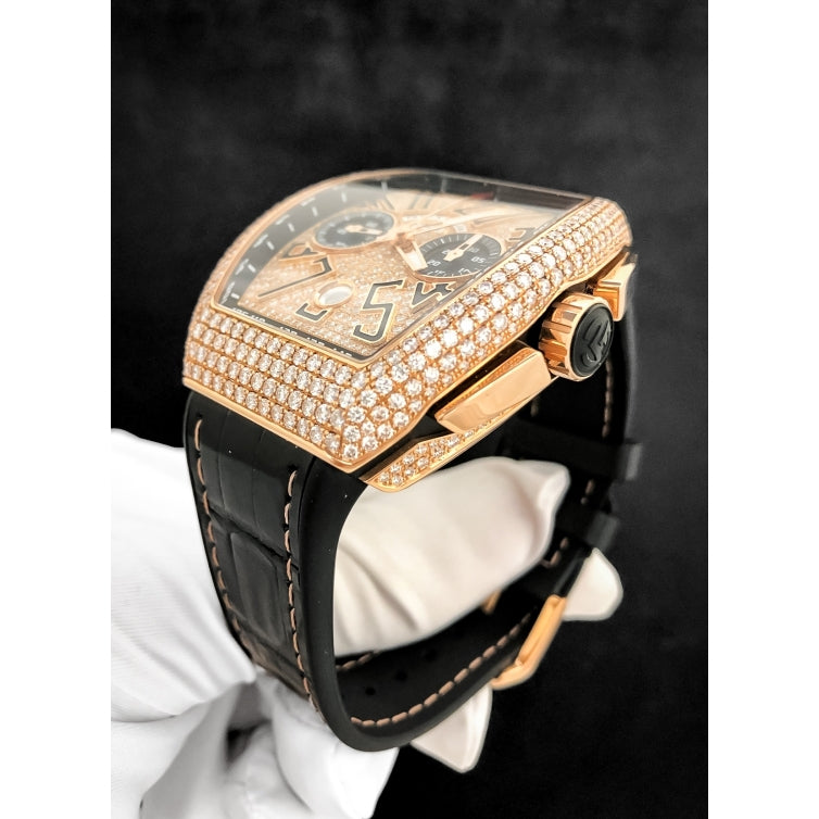 Franck Muller Yachting fully iced Rose gold