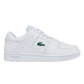 حذاء رياضي رجالي Lacoste Court Cage من الجلد باللون الأبيض