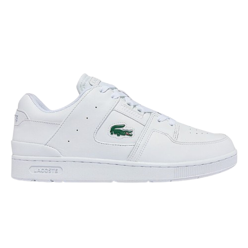 حذاء رياضي رجالي Lacoste Court Cage من الجلد باللون الأبيض