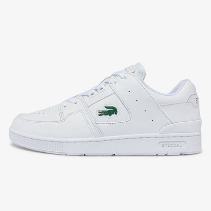 حذاء رياضي رجالي Lacoste Court Cage من الجلد باللون الأبيض