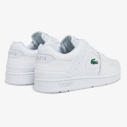 حذاء رياضي رجالي Lacoste Court Cage من الجلد باللون الأبيض